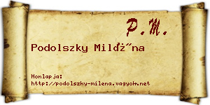 Podolszky Miléna névjegykártya